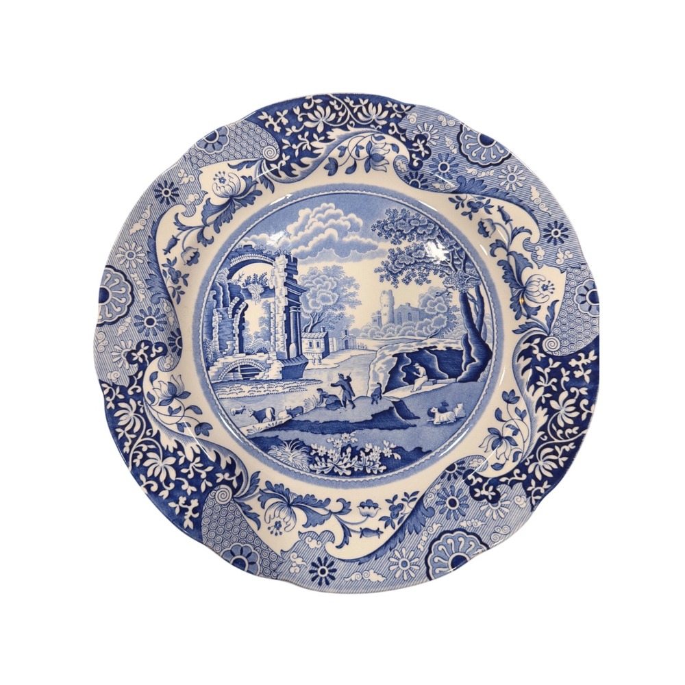Spode Blue Italian Dinner Plate Made in England Scalloped Edge C.1816 V
